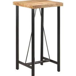 vidaXL Table de bar 55x55x107 cm bois massif de manguier et fer