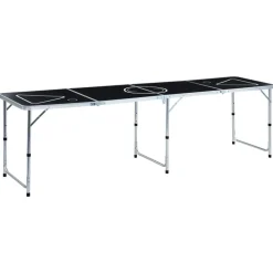 vidaXL Table de bière-pong pliable 240 cm Noir