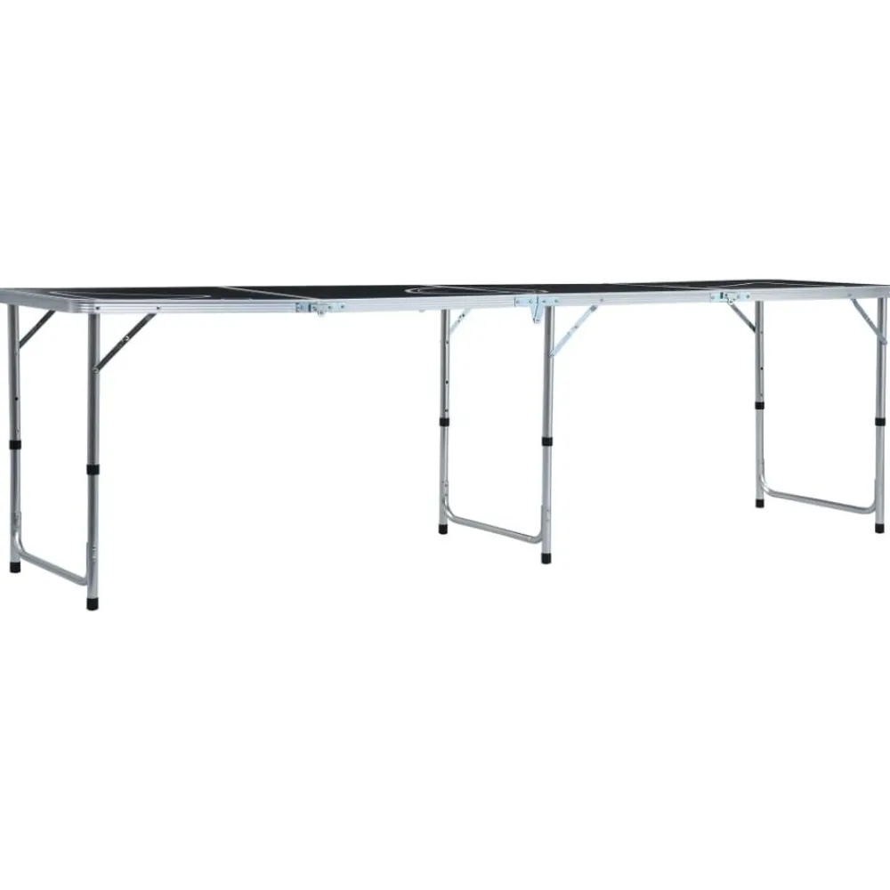 vidaXL Table de bière-pong pliable 240 cm Noir