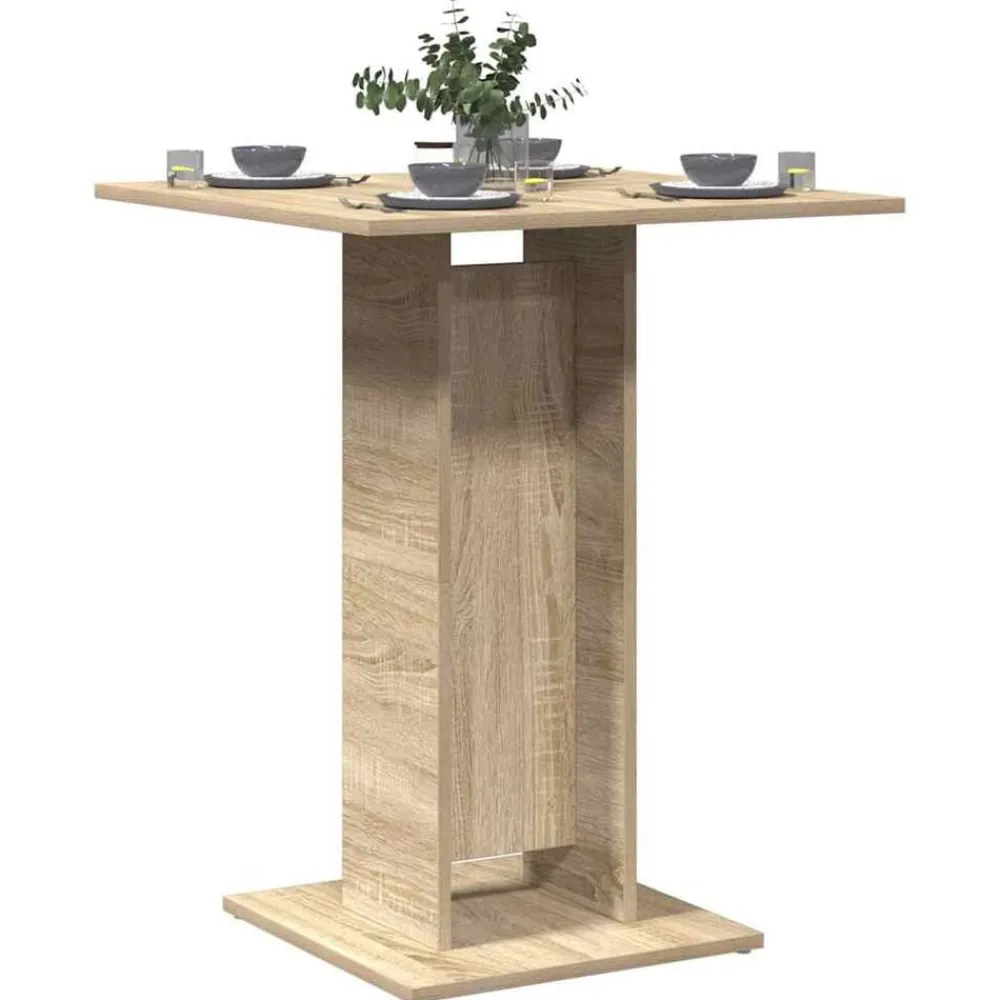 Tables-vidaXL Table de bistro Chêne sonoma 60x60x75 cm Bois d'ingénierie Chêne sonoma