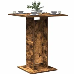 Tables-vidaXL Table de bistro Chêne fumé 60x60x75 cm Bois d'ingénierie Ch&ecirc;ne fumé