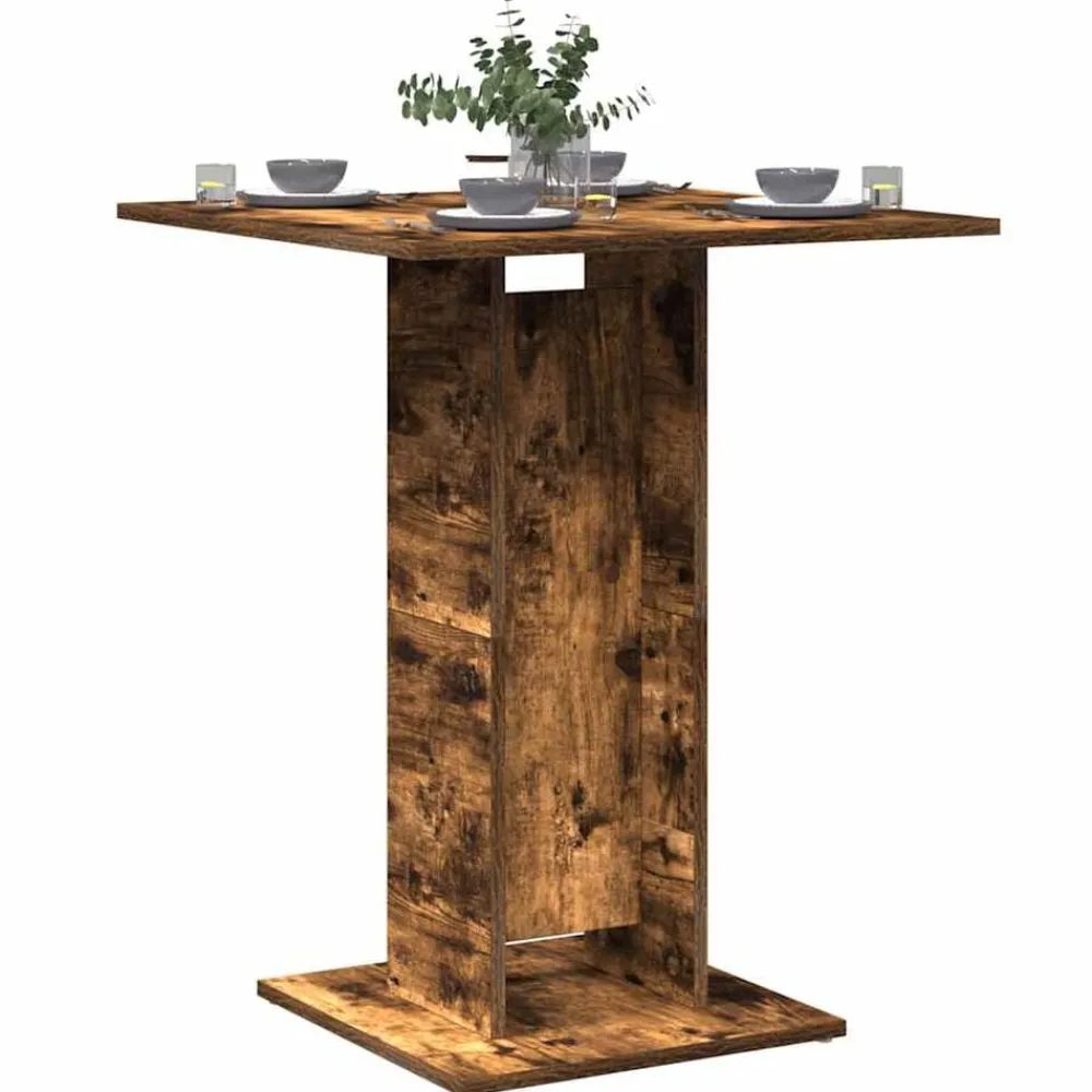 Tables-vidaXL Table de bistro Chêne fumé 60x60x75 cm Bois d'ingénierie Chêne fumé