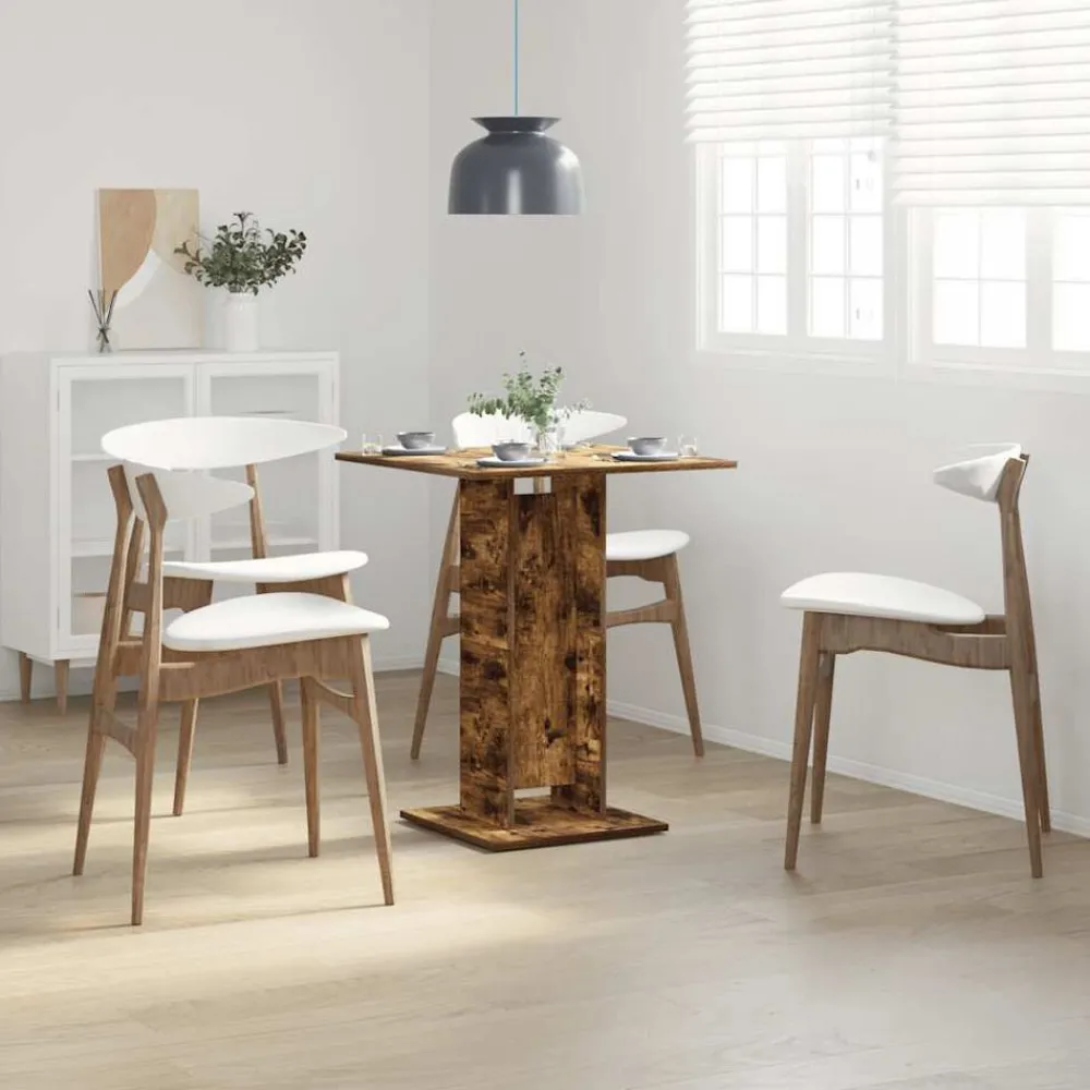 Tables-vidaXL Table de bistro Chêne fumé 60x60x75 cm Bois d'ingénierie Chêne fumé