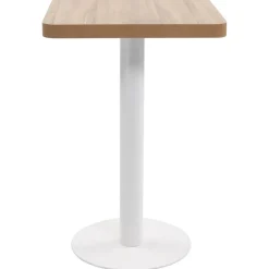 Tables-vidaXL Table de bistro Marron clair 50x50 cm MDF Marron clair et blanc