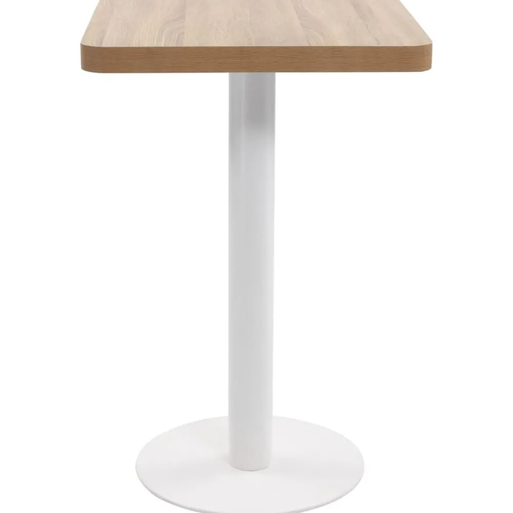 Tables-vidaXL Table de bistro Marron clair 50x50 cm MDF Marron clair et blanc