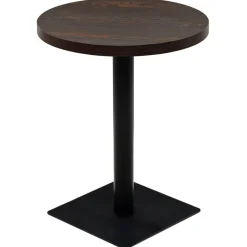 vidaXL Table de bistro MDF et acier Rond 60 x 75 cm Frêne foncé