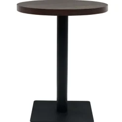 vidaXL Table de bistro MDF et acier Rond 60 x 75 cm Frêne foncé