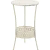 Tables-vidaXL Table de bistro Style vintage Ronde Métal 40x70 cm Blanc