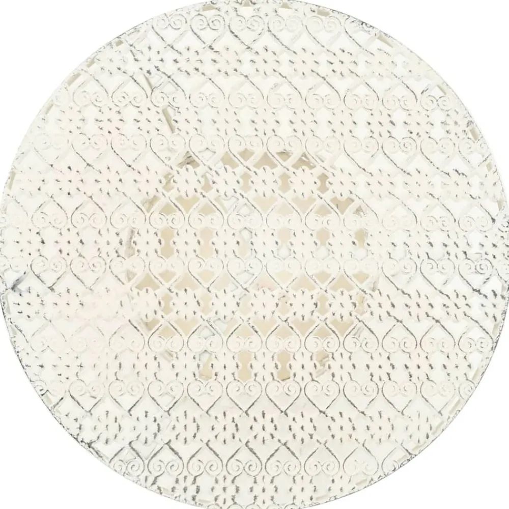 Tables-vidaXL Table de bistro Style vintage Ronde Métal 40x70 cm Blanc