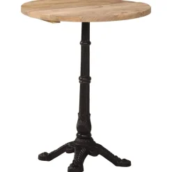 Tables-vidaXL Table de bistro Ø60x76 cm Bois de manguier brut