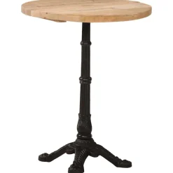 Tables-vidaXL Table de bistro Ø60x76 cm Bois de manguier brut
