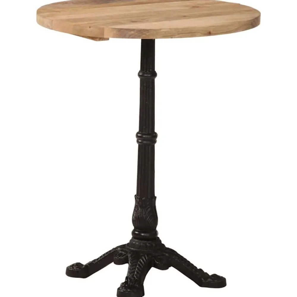 Tables-vidaXL Table de bistro Ø60x76 cm Bois de manguier brut
