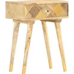 vidaXL Table de chevet 43 x 30 x 58 cm Bois de manguier massif