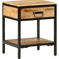 Tables-vidaXL Table de chevet avec tiroir Marron 40 x 35 x 50 cm