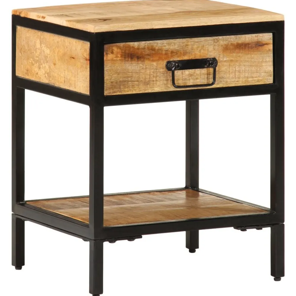 Tables-vidaXL Table de chevet avec tiroir Marron 40 x 35 x 50 cm