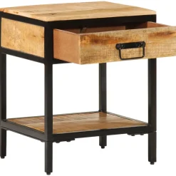 Tables-vidaXL Table de chevet avec tiroir Marron 40 x 35 x 50 cm
