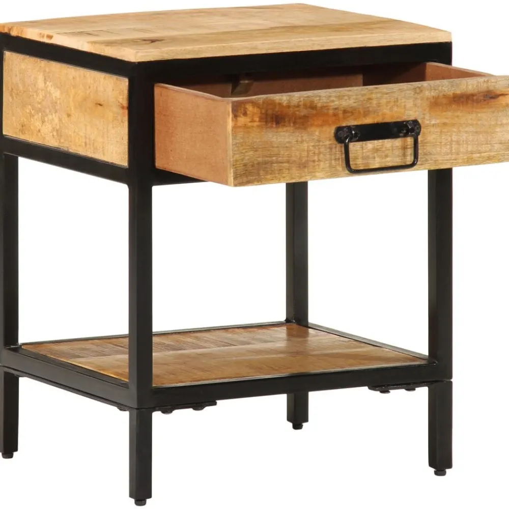Tables-vidaXL Table de chevet avec tiroir Marron 40 x 35 x 50 cm