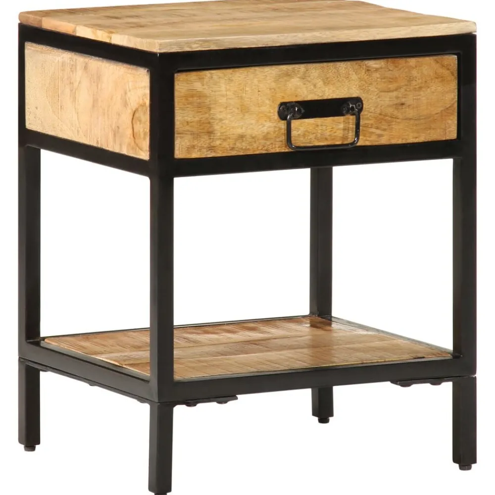 Tables-vidaXL Table de chevet avec tiroir Marron 40 x 35 x 50 cm