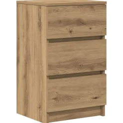 vidaXL Table de chevet avec 3 tiroirs chêne artisanal 39x35x65 cm