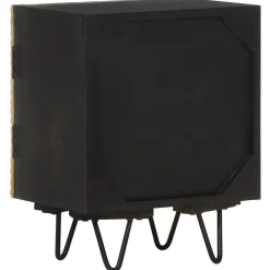 vidaXL Table de chevet avec front en laiton 40x30x50cm Manguier massif