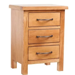 vidaXL Table de chevet avec 3 tiroirs 40x30x54 cm Bois de chêne massif