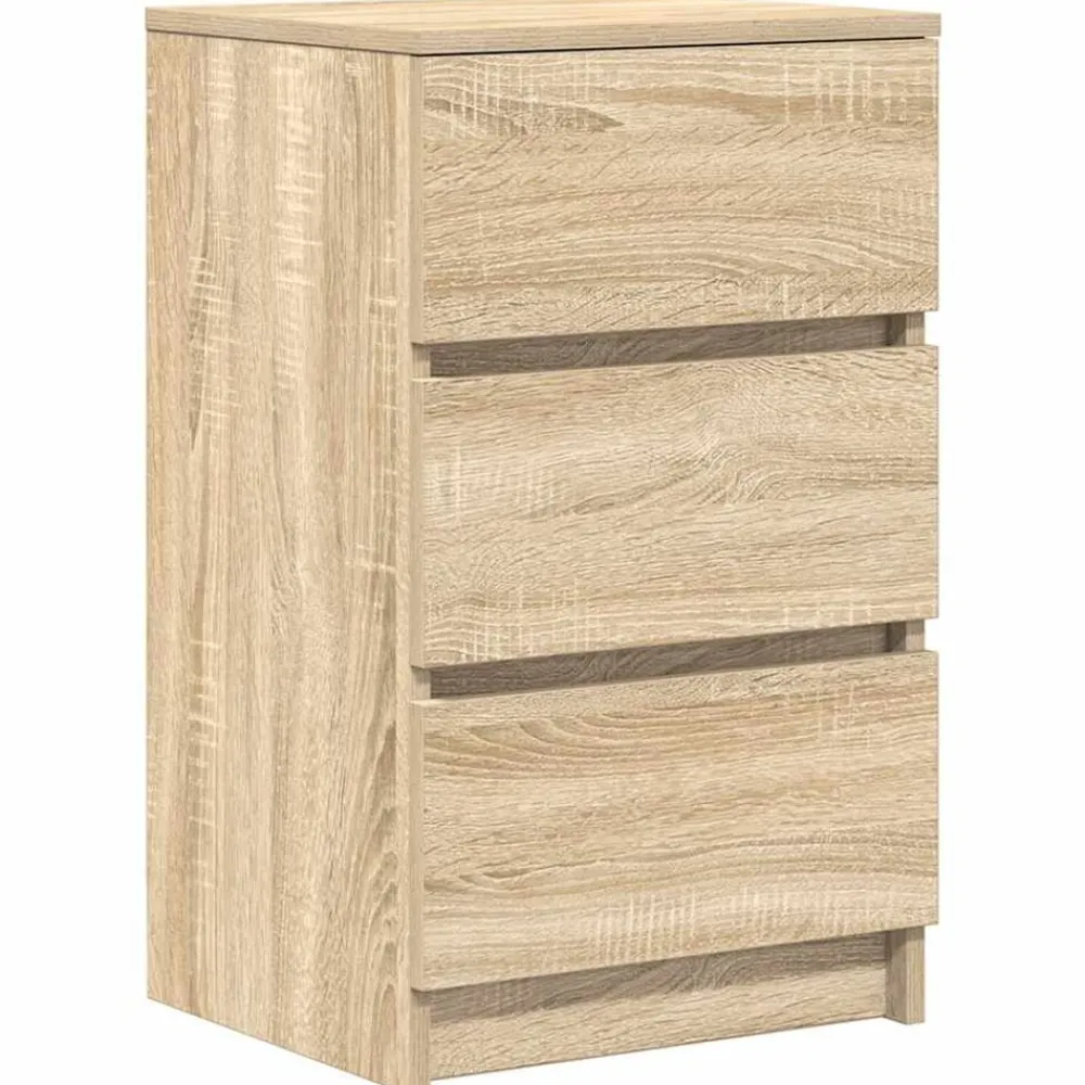 vidaXL Table de chevet avec 3 tiroirs chêne sonoma 39x35x65 cm