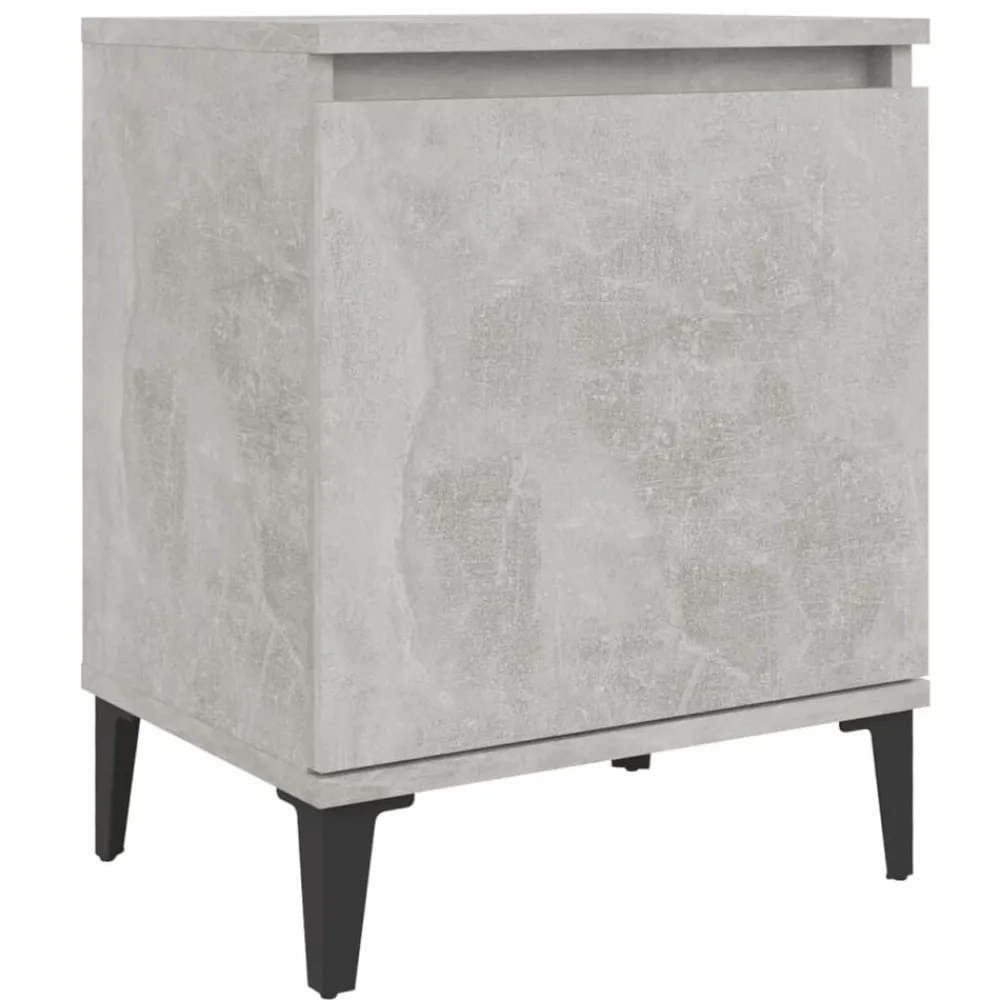 Tables-vidaXL Table de chevet avec pieds en métal 40x30x50 cm Gris béton