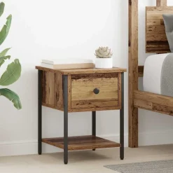vidaXL Table de chevet avec tiroir 2 pcs 34 x 35,5 x 45 cm