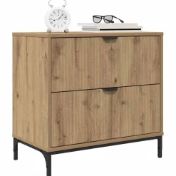 vidaXL Table de chevet avec tiroir chêne artisanal 63,5 x 36 x 61 cm