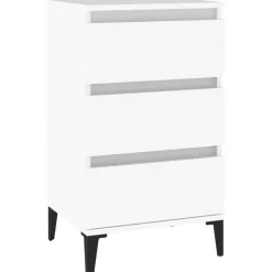 Tables-vidaXL Table de chevet 40x35x70 cm bois d’ingénierie Blanc