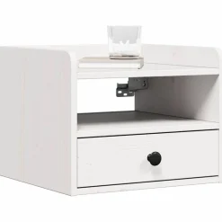 Tables-vidaXL Table de chevet 38 x 36 x 29,5 cm Bois massif en pin Blanc
