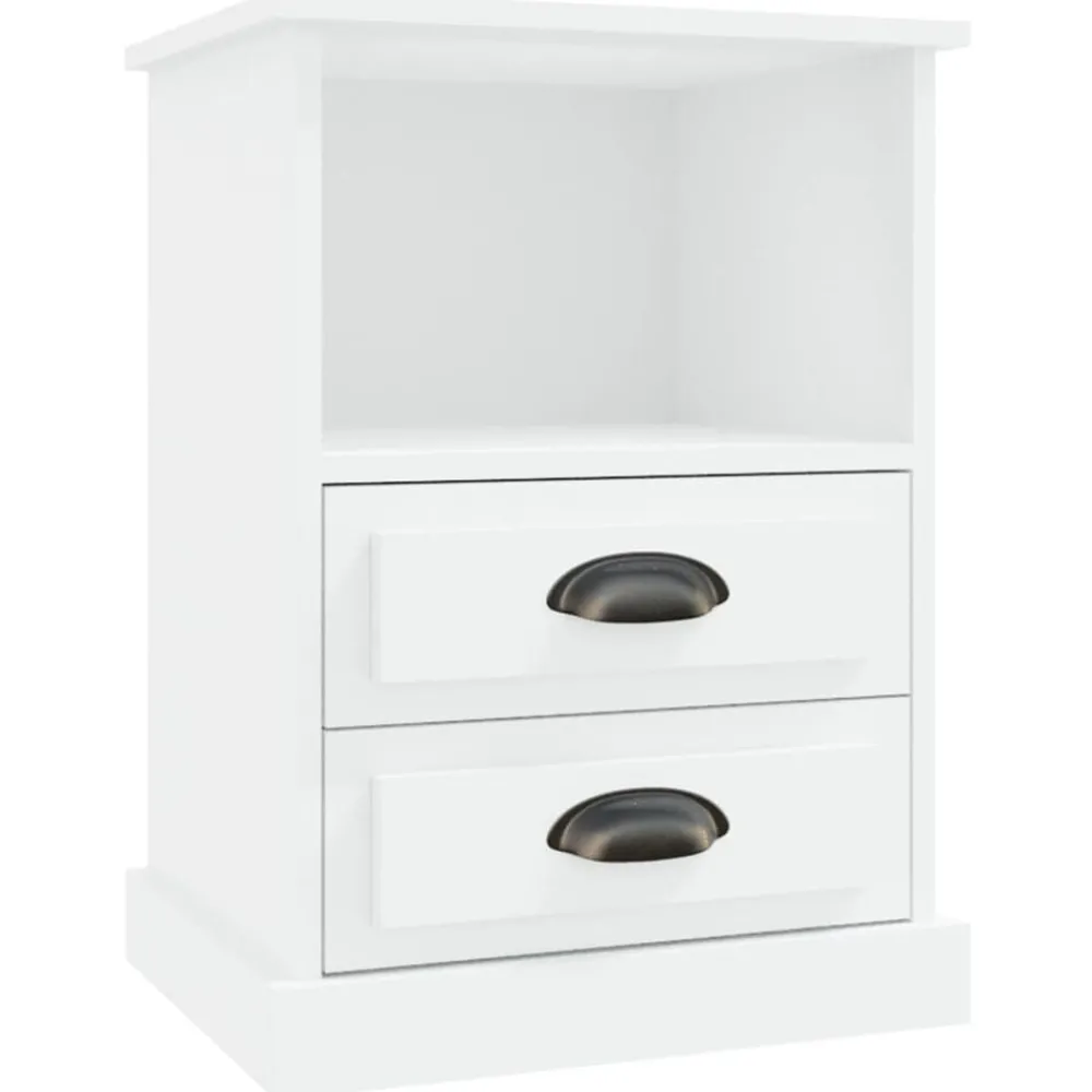 Tables-vidaXL Table de chevet 43x36x60 cm Blanc