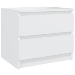 Tables-vidaXL Table de chevet 50x39x43,5 cm Aggloméré Blanc