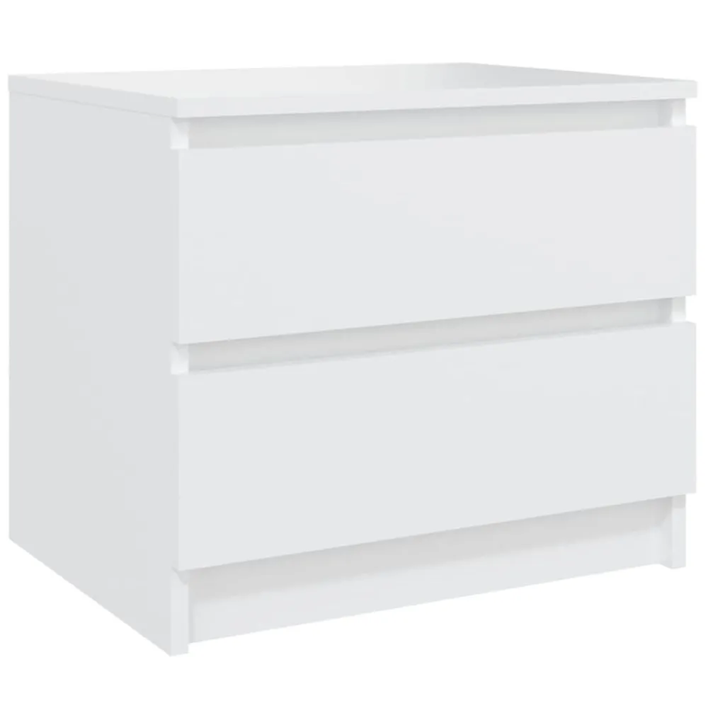 Tables-vidaXL Table de chevet 50x39x43,5 cm Aggloméré Blanc