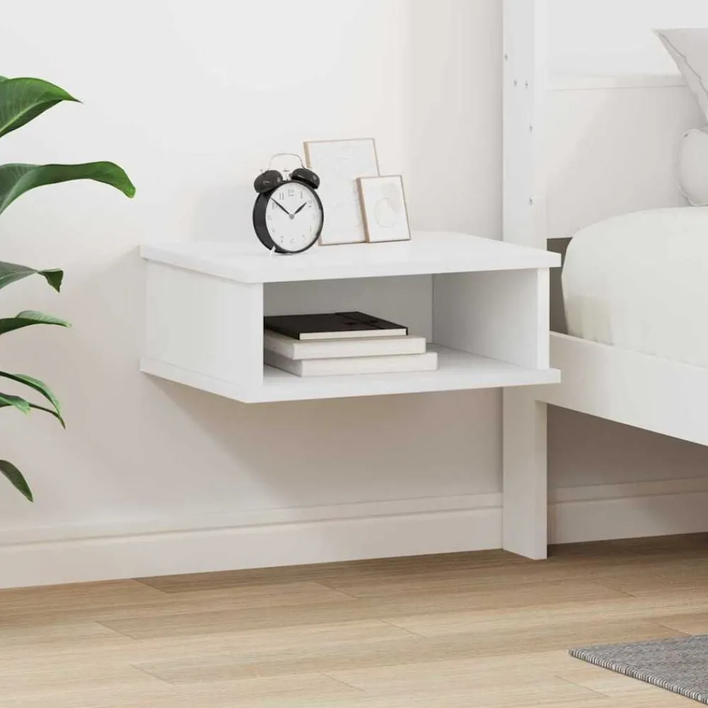 Tables-vidaXL Table de chevet 40 x 31 x 15 cm Bois d'ingénierie Blanc