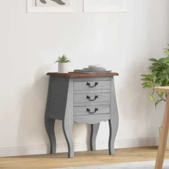 vidaXL Table de chevet bois d'acajou massif 48x35x64 cm