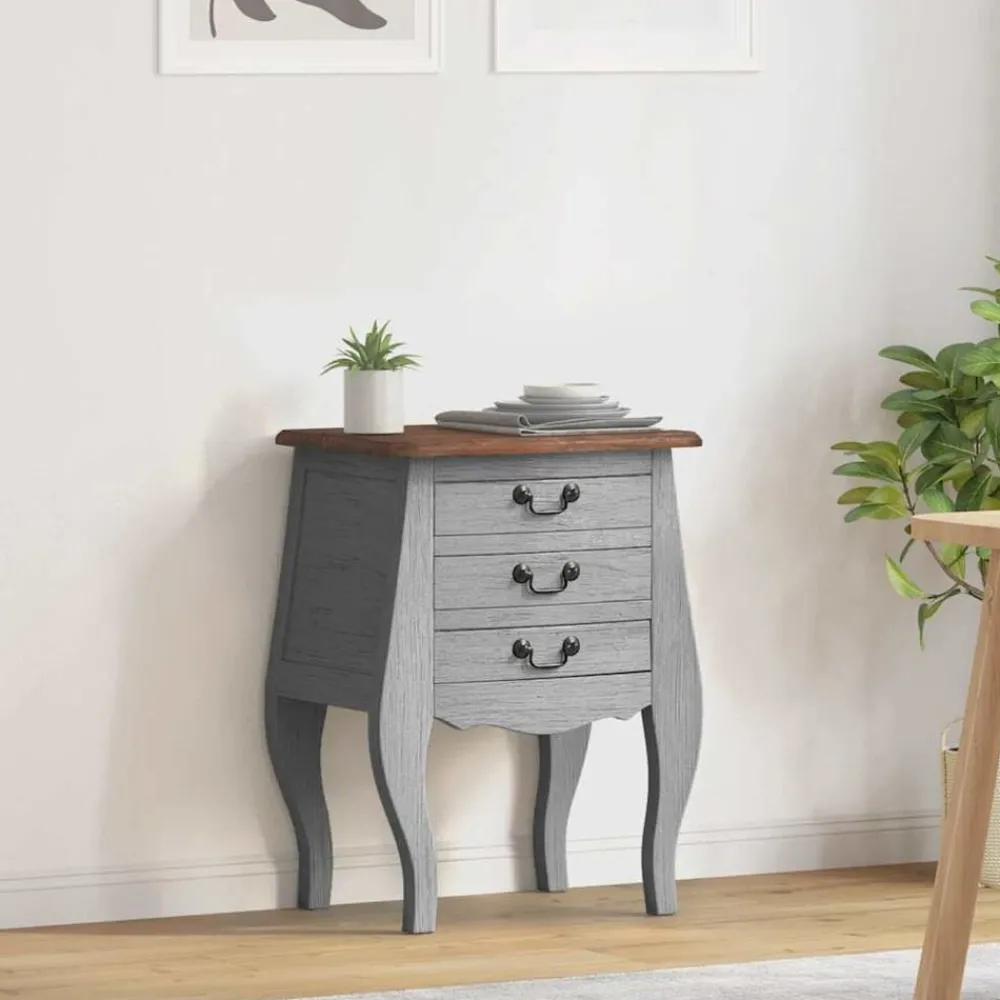 vidaXL Table de chevet bois d'acajou massif 48x35x64 cm