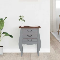 vidaXL Table de chevet bois d'acajou massif 48x35x64 cm