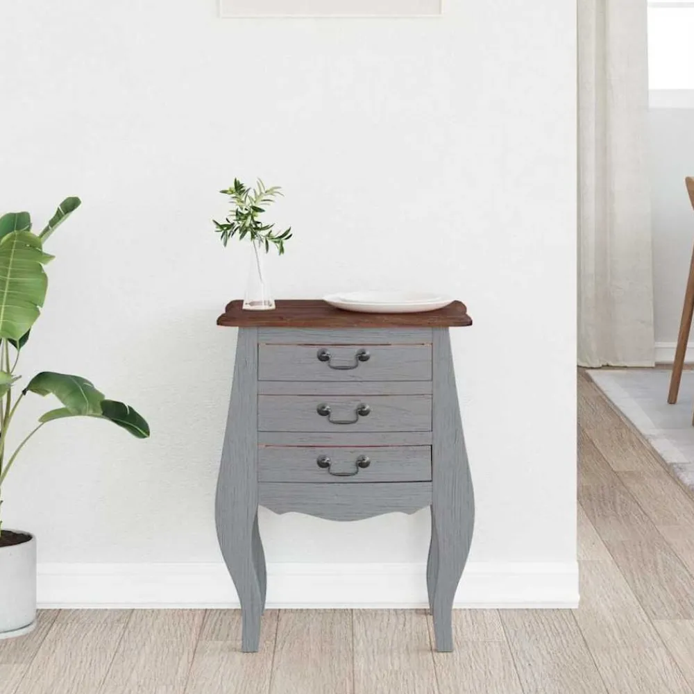 vidaXL Table de chevet bois d'acajou massif 48x35x64 cm