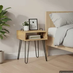 vidaXL Table de chevet Bois de manguier massif 40x34x47 cm