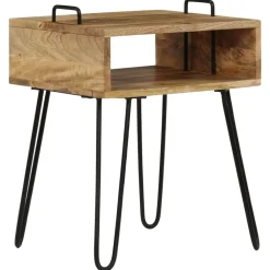 vidaXL Table de chevet Bois de manguier massif 40x34x47 cm