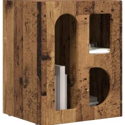 Tables-vidaXL Table de chevet 40 x 35 x 50 cm Bois d'ingénierie Bois ancien