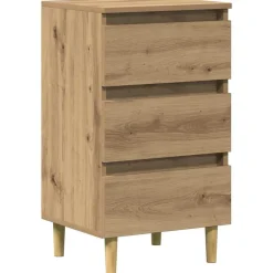 vidaXL Table de chevet chêne artisanal 40x35x69 cm bois d’ingénierie