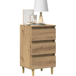 vidaXL Table de chevet chêne artisanal 40x35x69 cm bois d’ingénierie