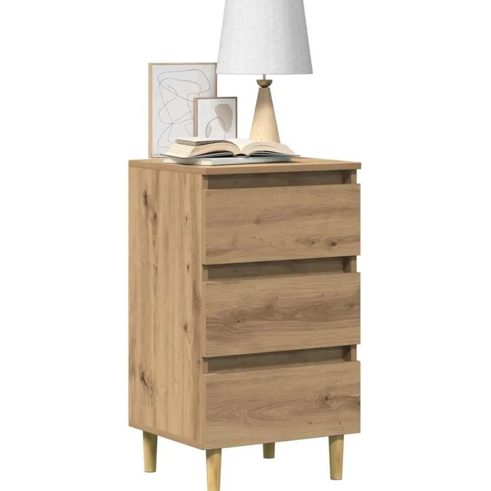 vidaXL Table de chevet chêne artisanal 40x35x69 cm bois d’ingénierie