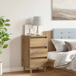 vidaXL Table de chevet chêne artisanal 40x35x69 cm bois d’ingénierie