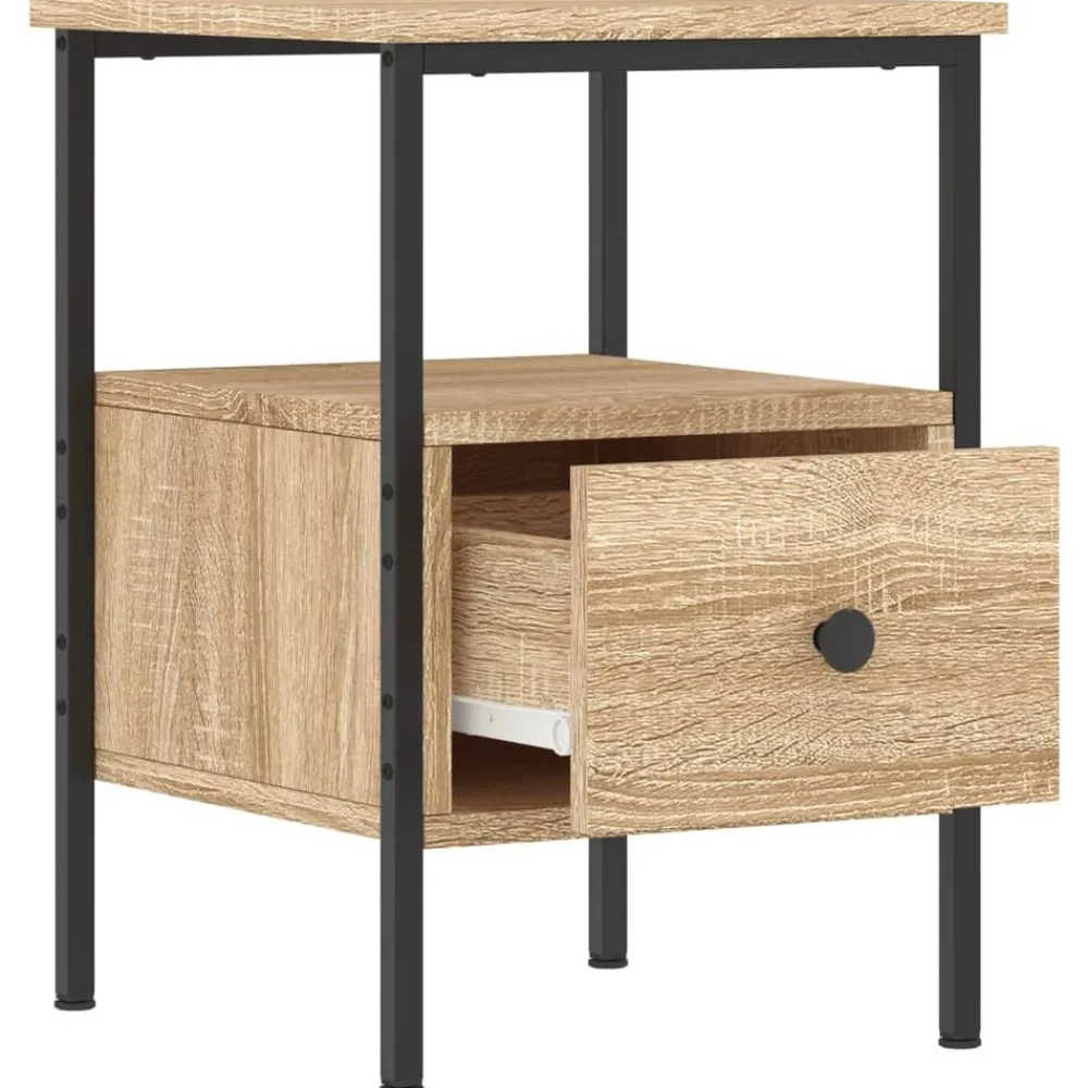 Tables-vidaXL Table de chevet chêne sonoma 34x36x50 cm bois d'ingénierie Chêne sonoma