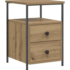 vidaXL Table de chevet chêne artisanal 34x35,5x50 cm bois d'ingénierie