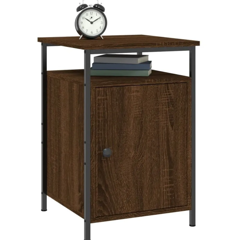 Tables-vidaXL Table de chevet chêne marron 40x42x60 cm bois d'ingénierie Chêne marron