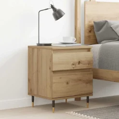 vidaXL Table de chevet chêne artisanal 40x35x50 cm bois d’ingénierie